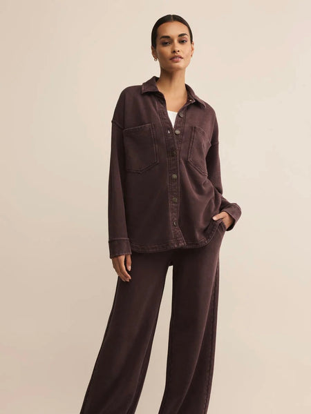 ZSupply All Day Knit Jacket - Chocolate Cherry