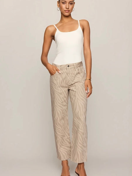 ZSupply The Off Duty Bowed Ankle Pant - Zebra Soapstone