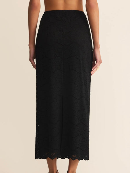 ZSupply Cinder Lace Satin Midi Skirt - Black