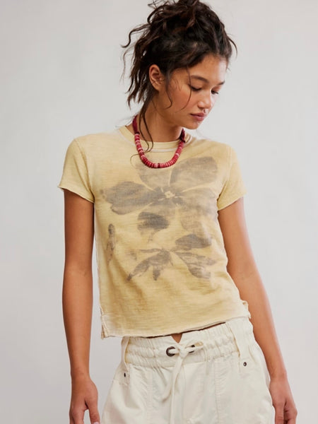 Free People Wall Flower Tee - Washed Tea Combo
