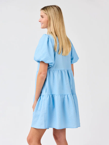 Kinsley Dress- Light Blue Seersucker