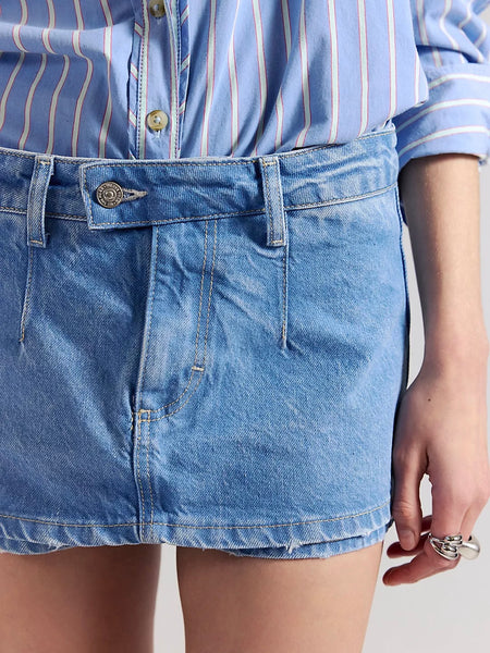 Free People Gallivanting Peekaboo Skort - Oasis Blue