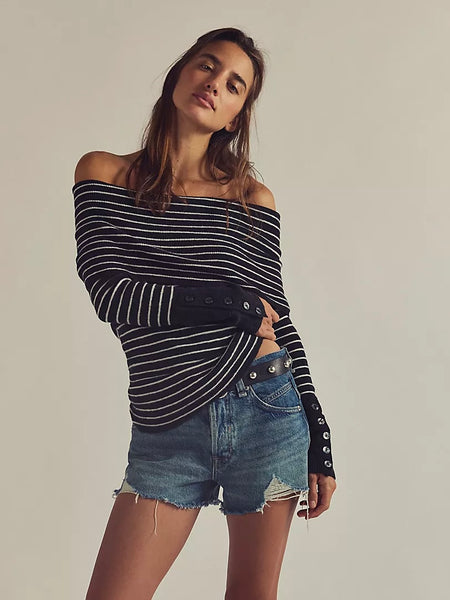 Free People Evergreen SoftSpun Sweater - Black