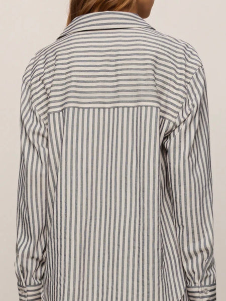 ZSupply Reese Button Up Stripe Top - Eclipse