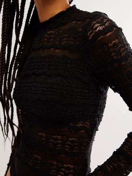 Free People Angelina Bodysuit - Black