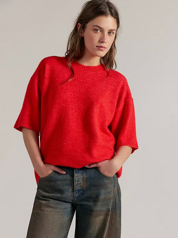 Free People Margot Sweater Tee - Cherry Pop