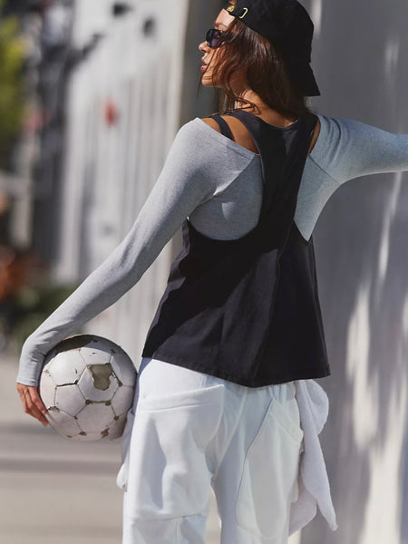 Free People Hot Shot Twist Tank - Black