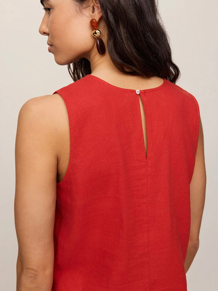 ZSupply Sloane Linen Top - Chili Pepper