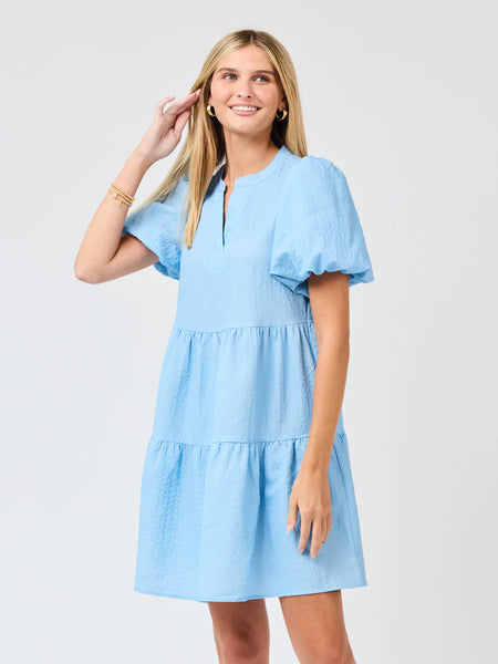 Kinsley Dress- Light Blue Seersucker