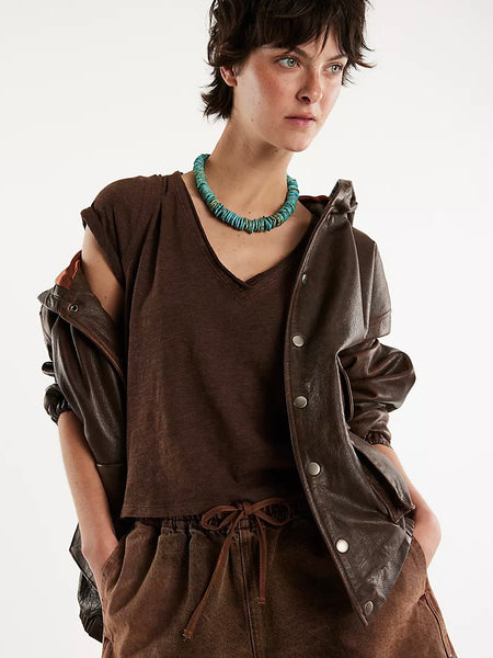 Free People Take 2 Tee - Double Espresso Combo