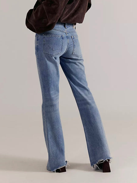 Free People West Coast Relaxed Flare Jeans - Dodger