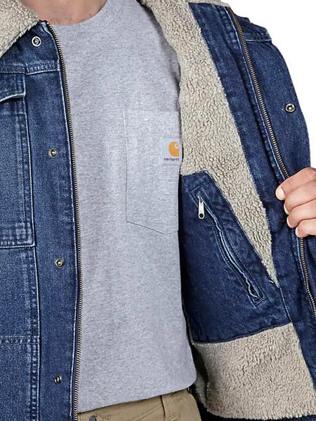Carhartt Men's Denim Sherpa Lined Jacket