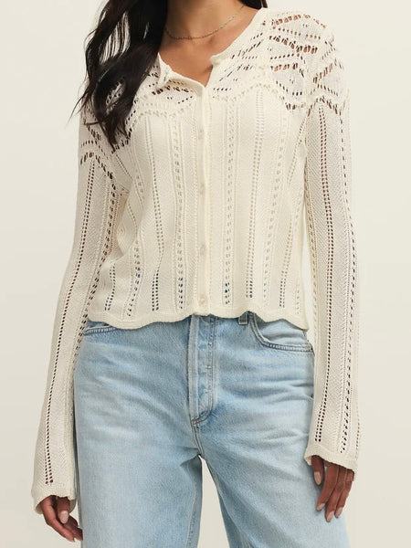 ZSupply Alycia Crochet Sweater - Cloud