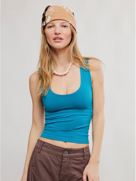 Free People Clean Lines Muscle Cami - Bayside