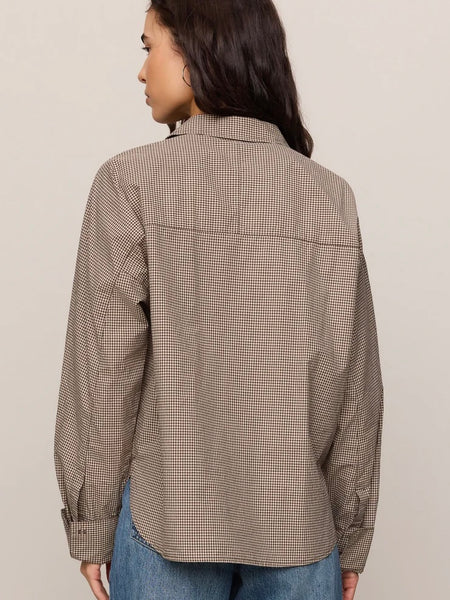ZSupply On Duty Gingham Button Up - Dark Chocolate
