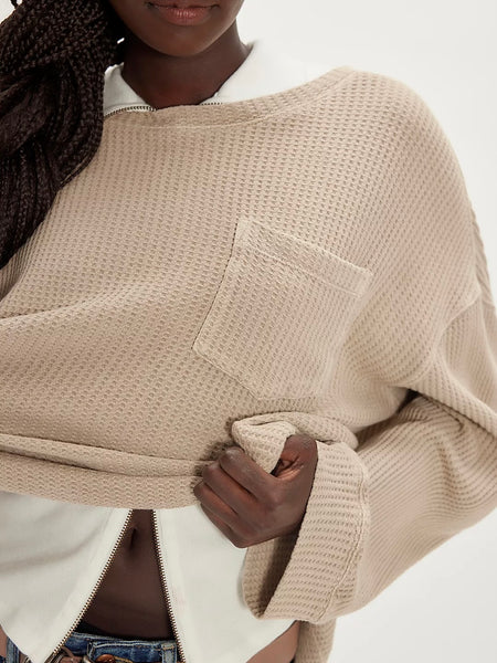 Free People Dawson Pocket Thermal - Smooth Stone