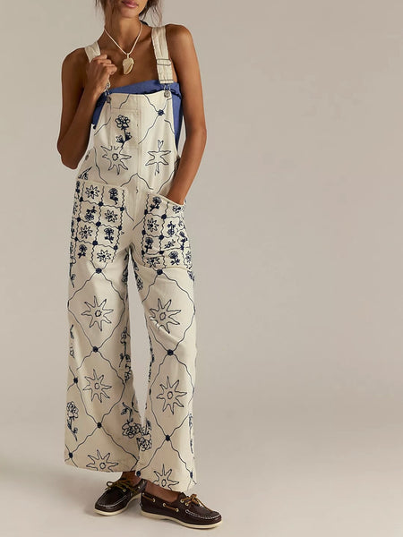 Free People Rising Sun Overalls - Solar Ecru