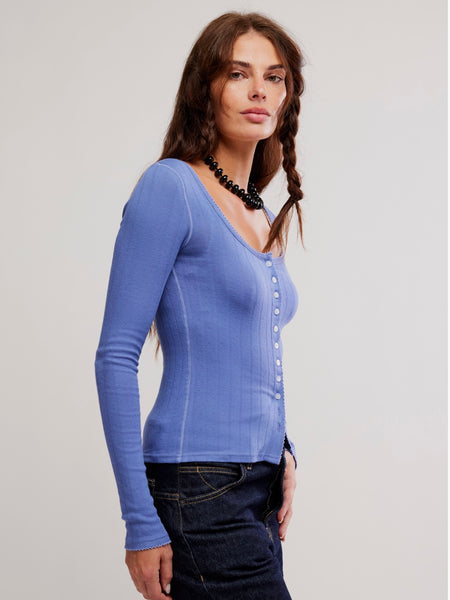 Free People End Game Pointelle Long Sleeve - Peri