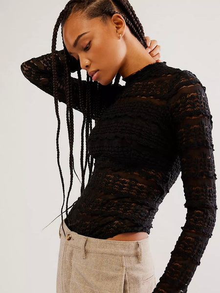 Free People Angelina Bodysuit - Black