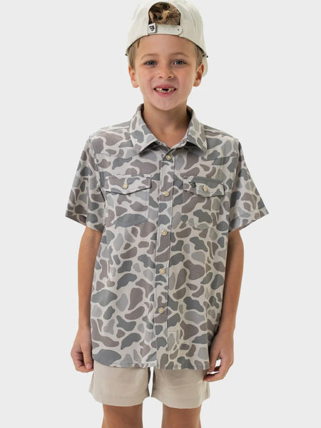Burlebo Youth Western Shirt - Classic Deer Camo