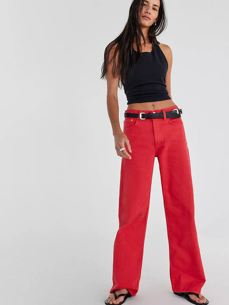 Free People Round Two Pique Low Back- Black