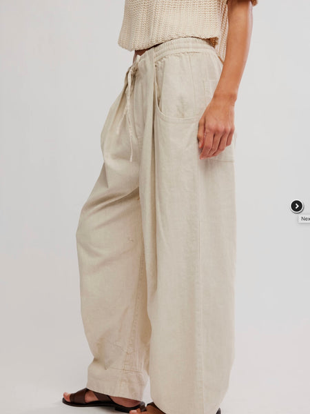 Free People Chambers Laidback Pull on Pants - Summer Sand