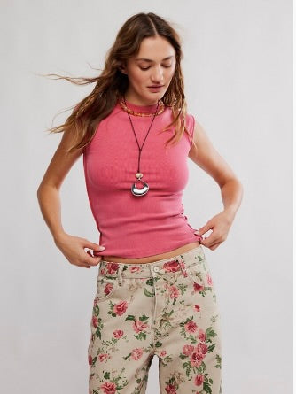 Free People Ever Had Tee - Hibiscus Pop