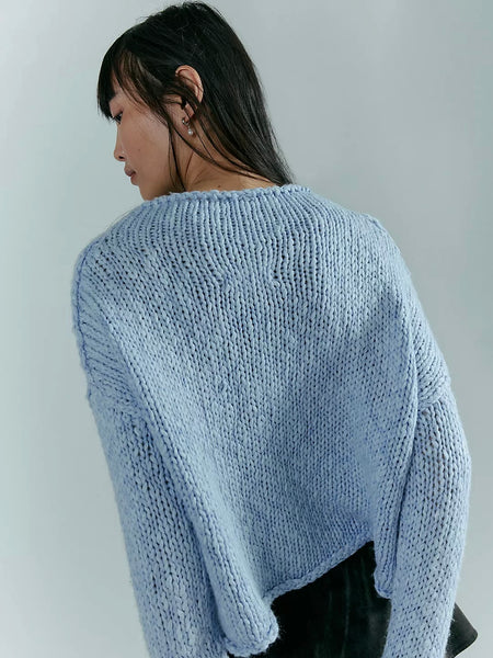 Free People Opal Rollneck Sweater - Cashmere Blue
