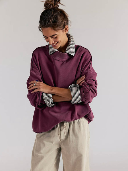 Free People Palm Springs Pullover - Damson