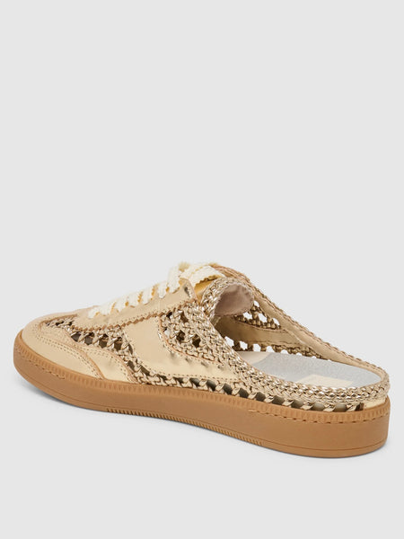 Notice Slide on Sneaker - Gold Woven Stella