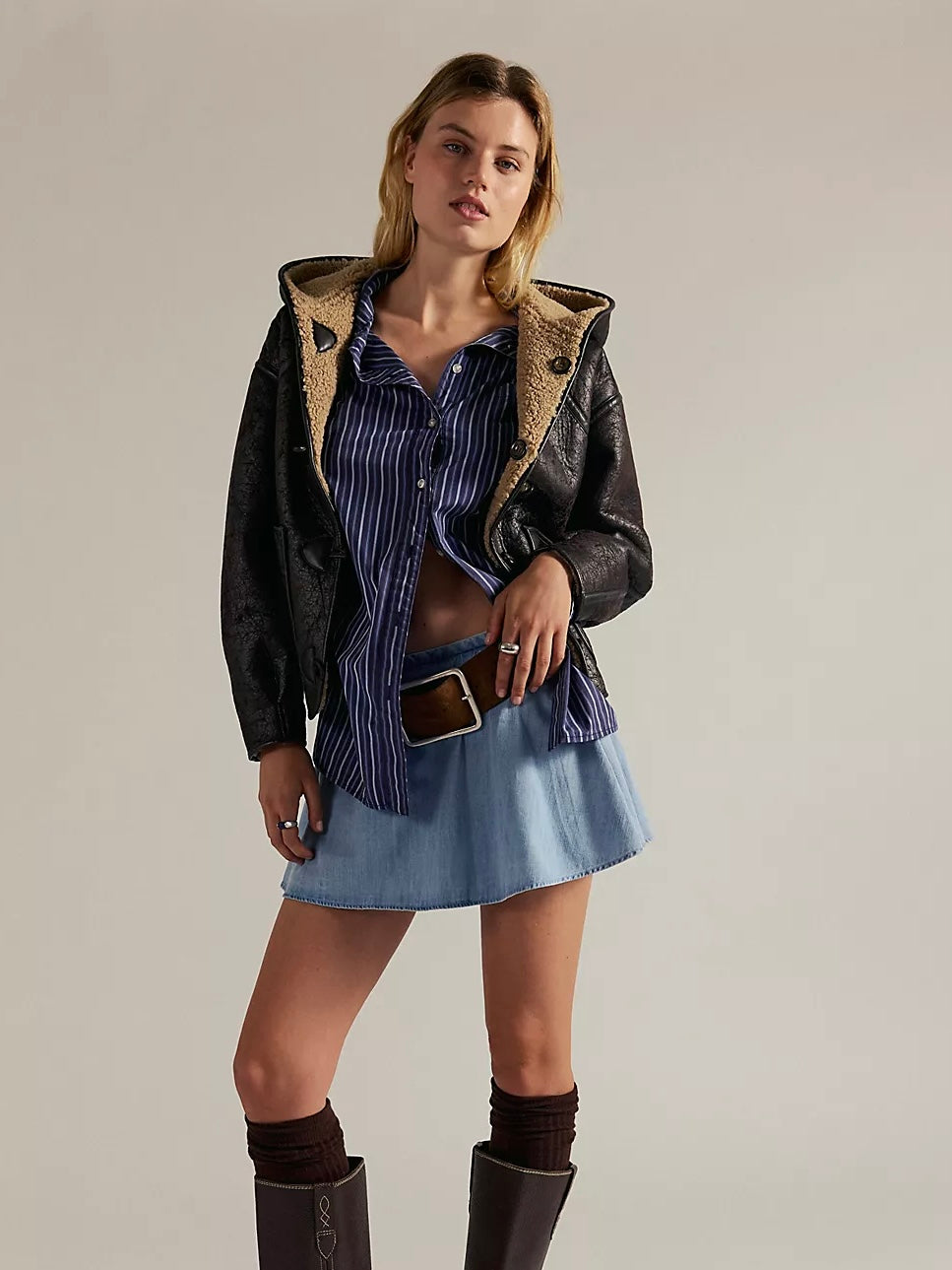 Free People Paradise Found Denim Skort - Capri Blue