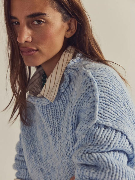 Free People Opal Rollneck Sweater - Cashmere Blue