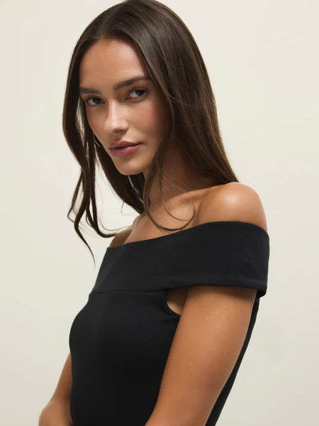 ZSupply Second Skin Off Shoulder Top - Black