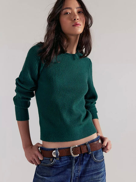 Free People Ever After Knit Pullover - Rainforest