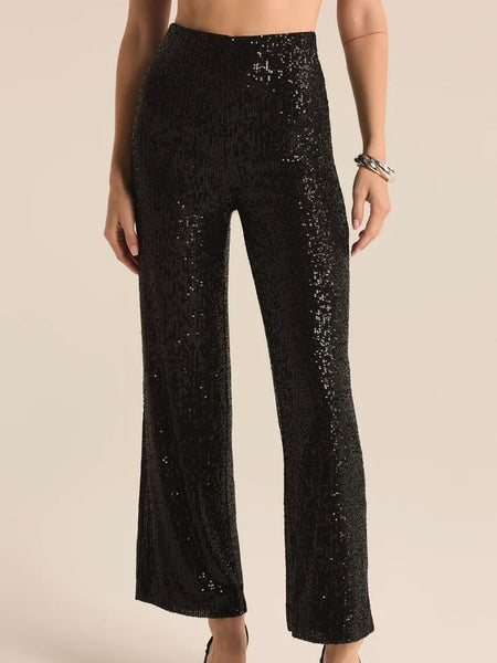 ZSupply Skylar Sequin Cropped Pant - Black