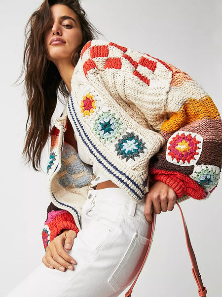 Free People Clear Skies Cardi - Cream Combo