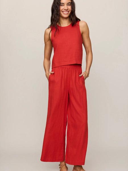 ZSupply Sloane Linen Top - Chili Pepper