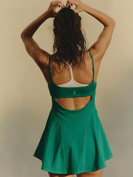Free People Baseline Tennis Dress - Green Glow Combo