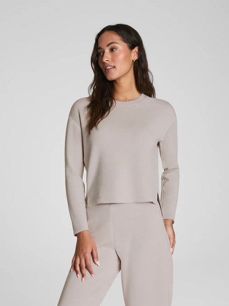 SPANX AirEssential Relaxed Long Sleeve Top - French Grey