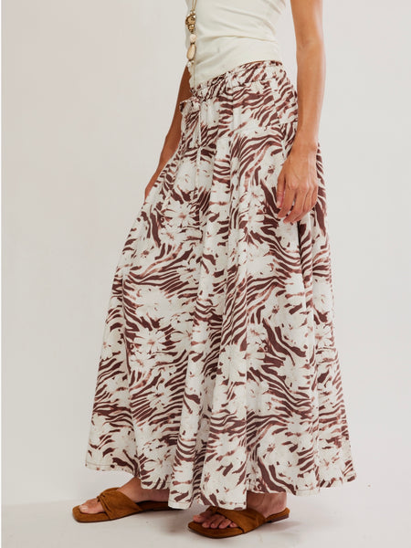 Free People Zephyr Maxi Skirt - Chocolate Combo
