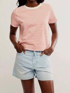 Free People Everyday Tee Stripe - Ivory Combo