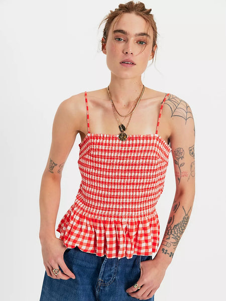 Free People Sundance Tank - Red Gingham