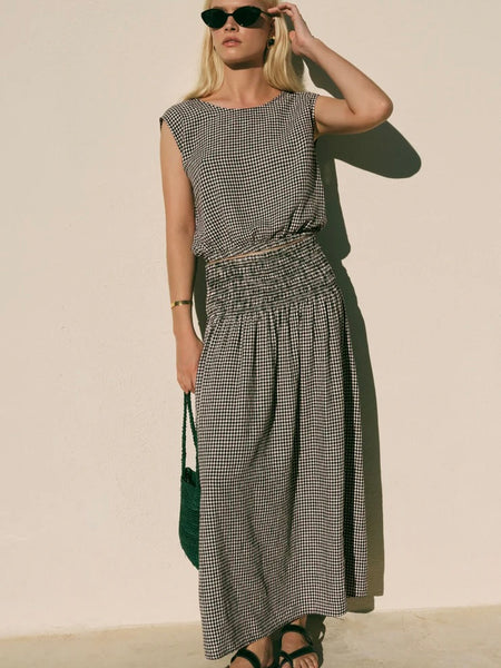 ZSupply Brooke Gingham Skirt - Black