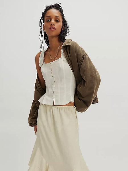 Free People Bridgette Corset Top - Clean Ivory