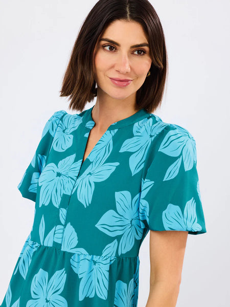 Kinsley Dress- Lagoon Bloom Ocean
