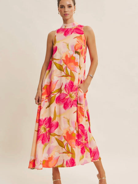 Blooming Resort Dress- Peach