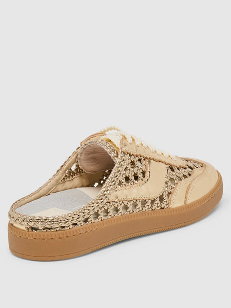 Notice Slide on Sneaker - Gold Woven Stella