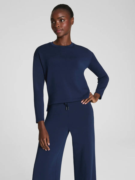 SPANX AirEssential Relaxed Long Sleeve Top - Timeless Navy