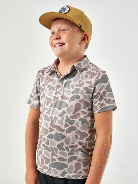 Burlebo Youth Performance Polo - Classic Deer Camo