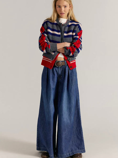 Free People Scout Wide Leg Jeans - Deep Indigo